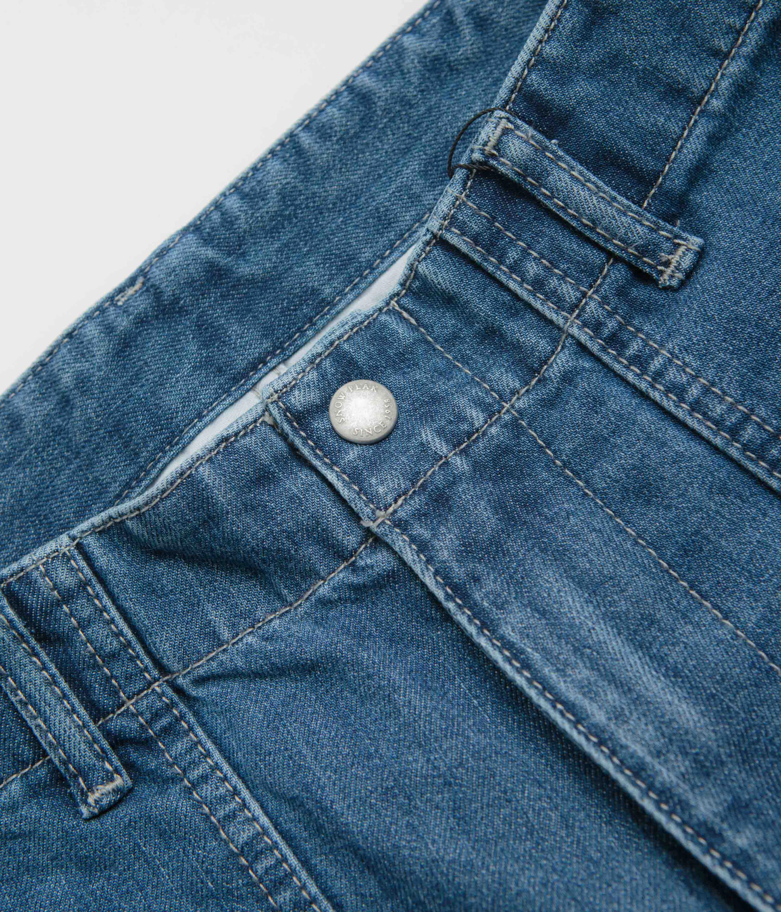 Sporty Style Snow Peak Takibi Denim Pants - Light Blue