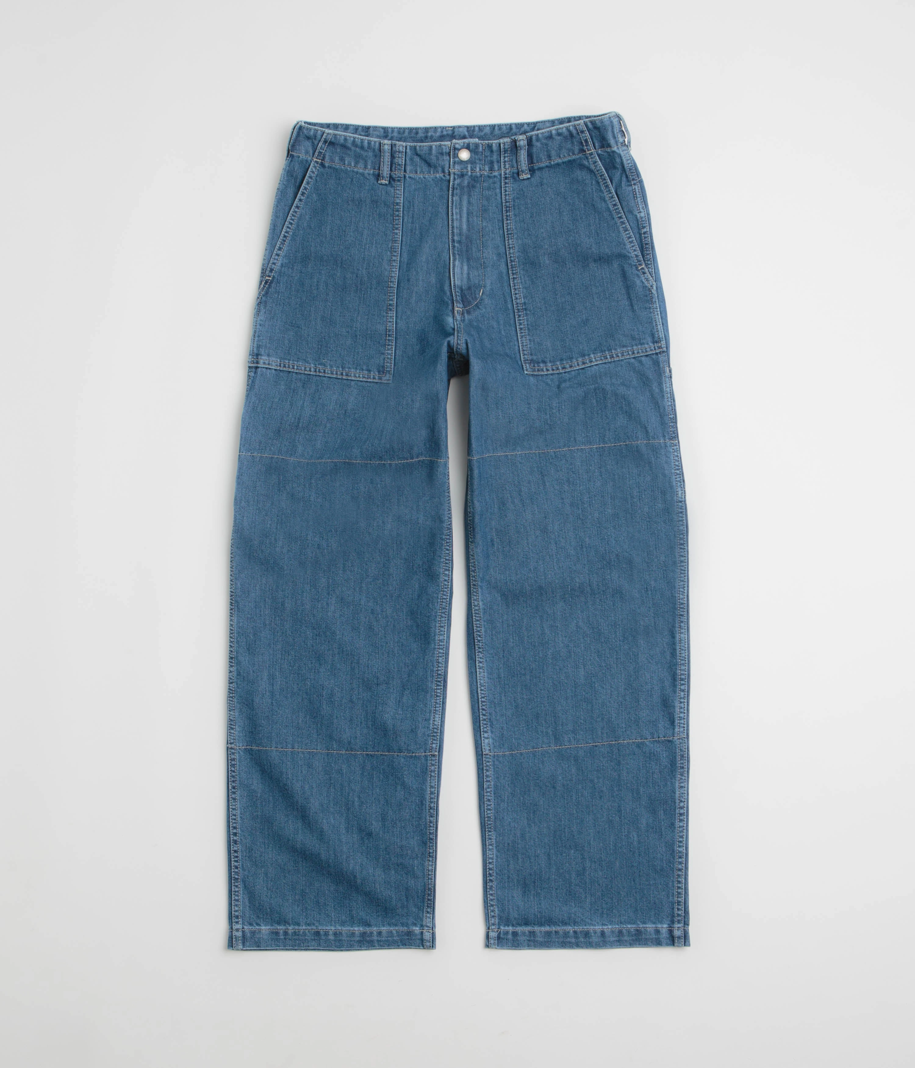 Snow Peak Takibi Denim Pants - Light Blue Stretch Motion Training Wear