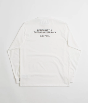 FadeResistant Basic Comfort Snow Peak Typography Long Sleeve T-Shirt - Off White