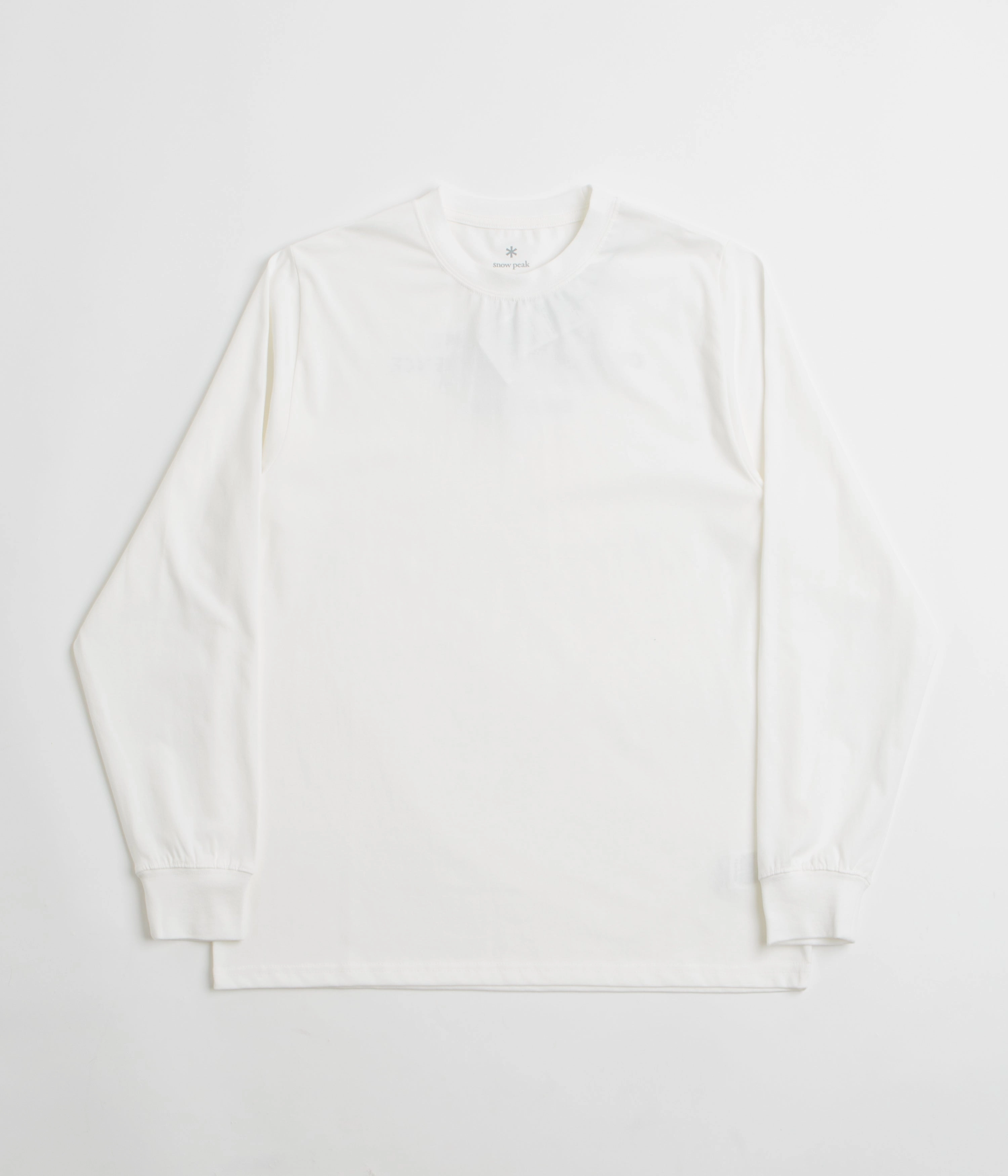 Urban Streetwear Casual Choice Wear Snow Peak Typography Long Sleeve T-Shirt - Off White