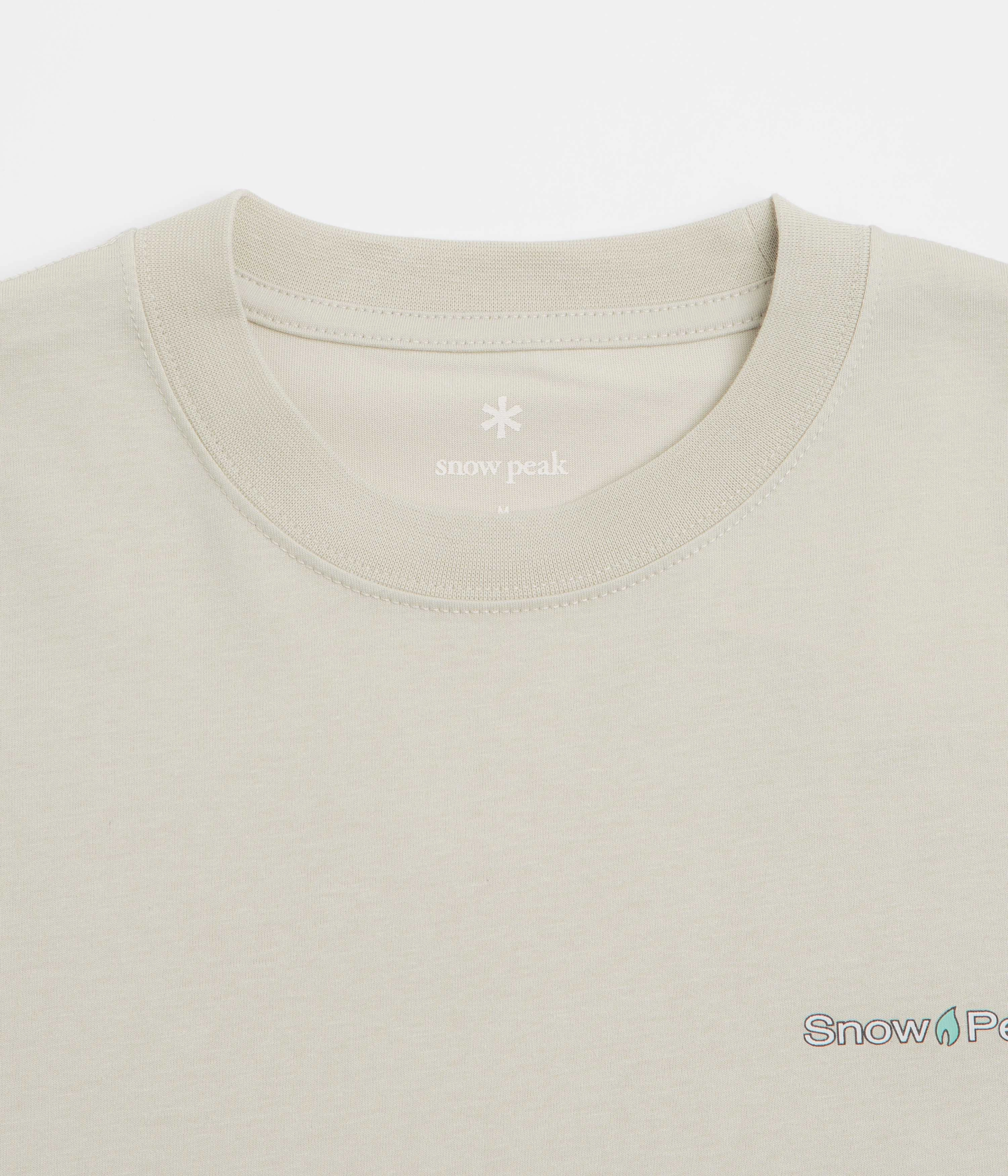 Snow Peak Warm Oneself T-Shirt - Light Beige Seasonal Layering Comfy Wardrobe