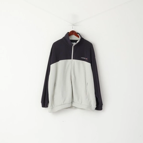 Urban Look product cycling suitable endurance Snowdonia Men 2XL Fleece Top Grey Navy Soft Zip Up Sweatshirt Sportswear Vintage