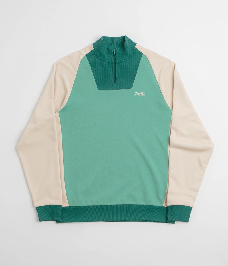 Parlez Zenith 1/4 Zip Sweatshirt - Sage Shore Urban Wear Effortless Look