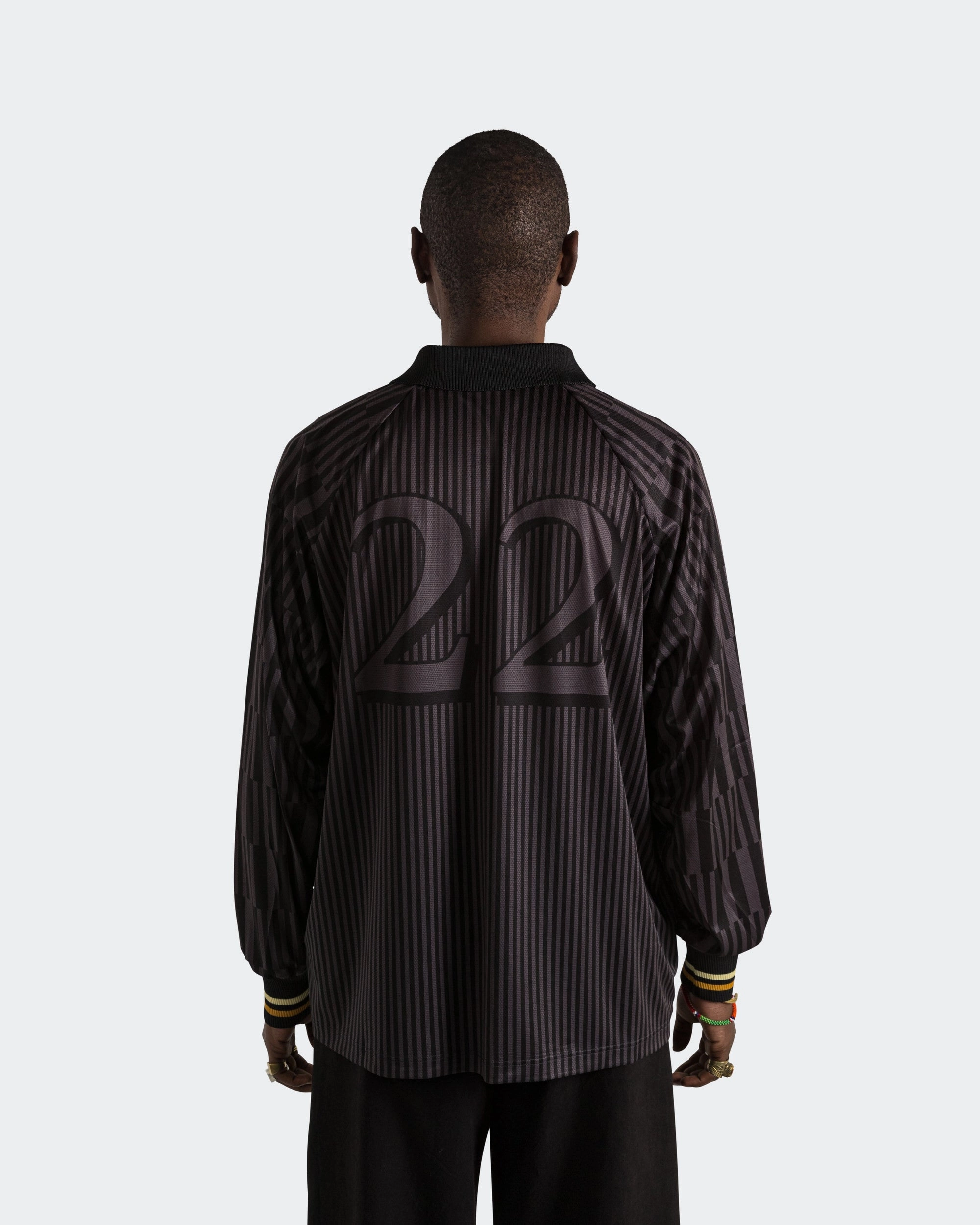 Soccer LS Tee 22 - Graphic Black Stretchable Material