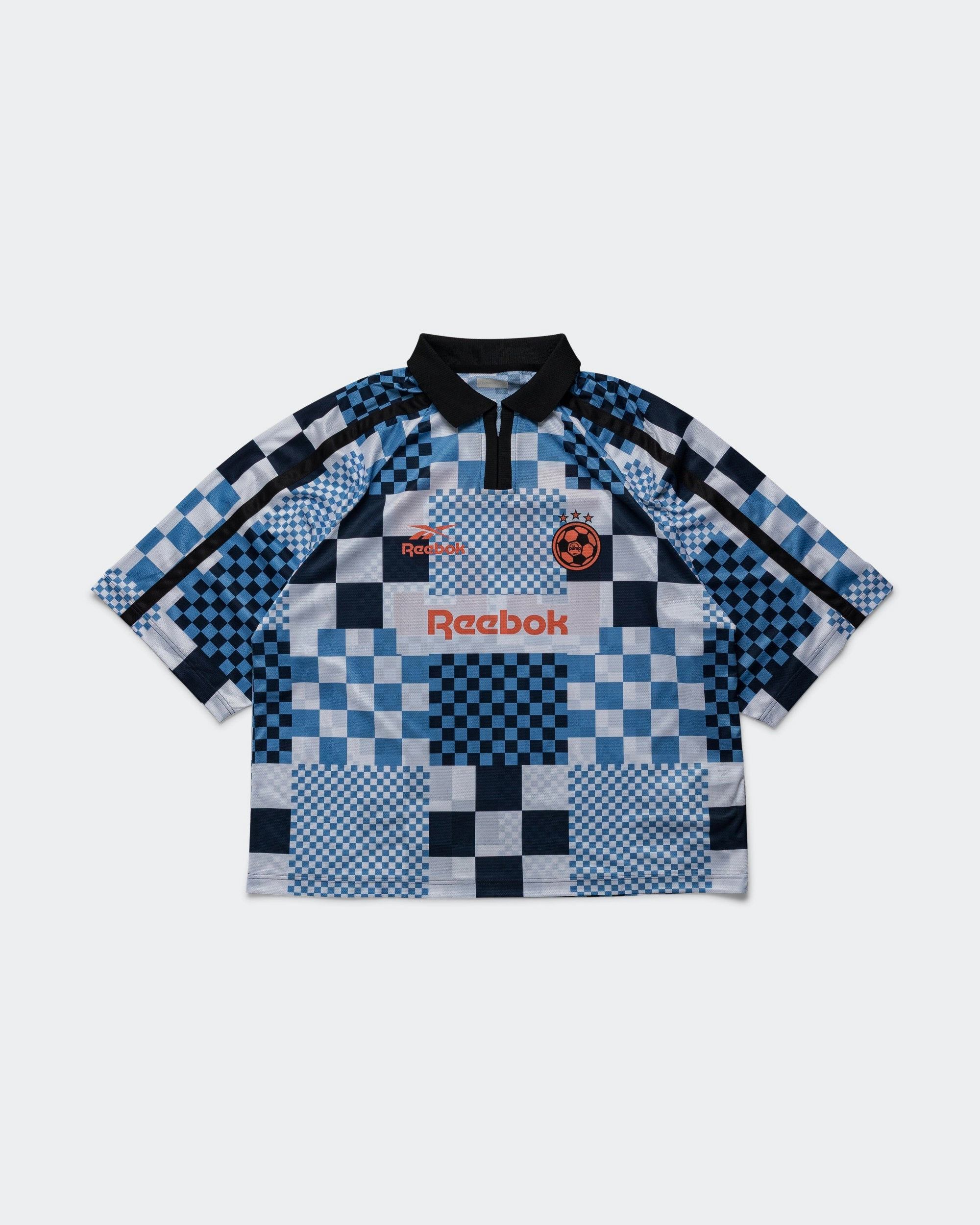 Soccer Tee 22 - Graphic Blue Soft Stretch Collar