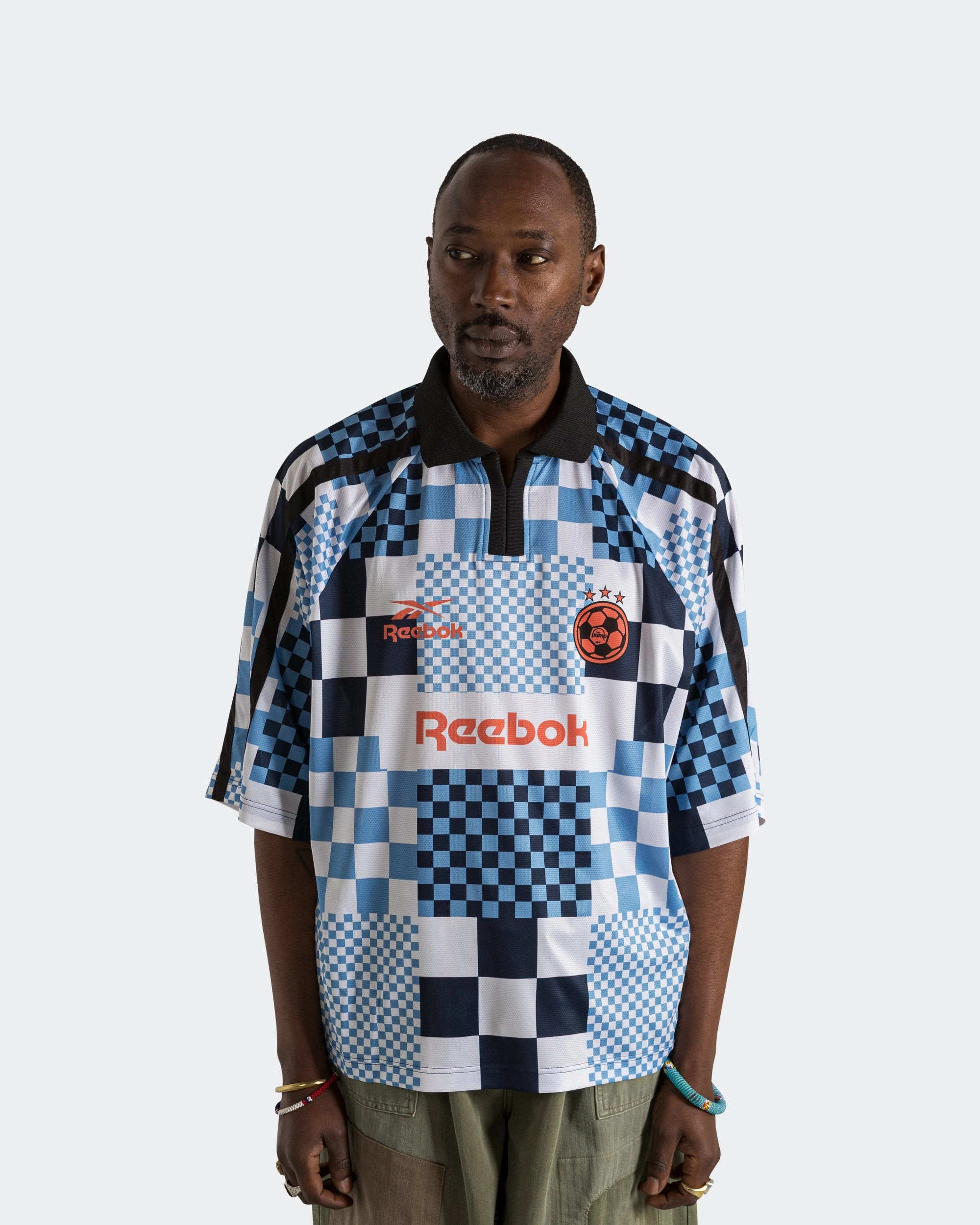 Soccer Tee 22 - Graphic Blue Shimmer Effect Comfort First Fit