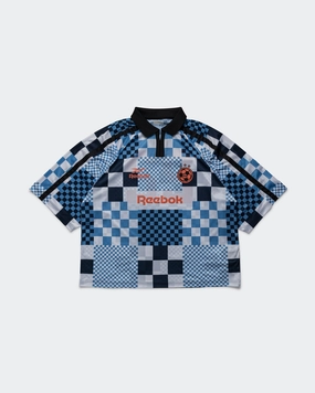 Soccer Tee 22 - Graphic Blue Soft Stretch Collar