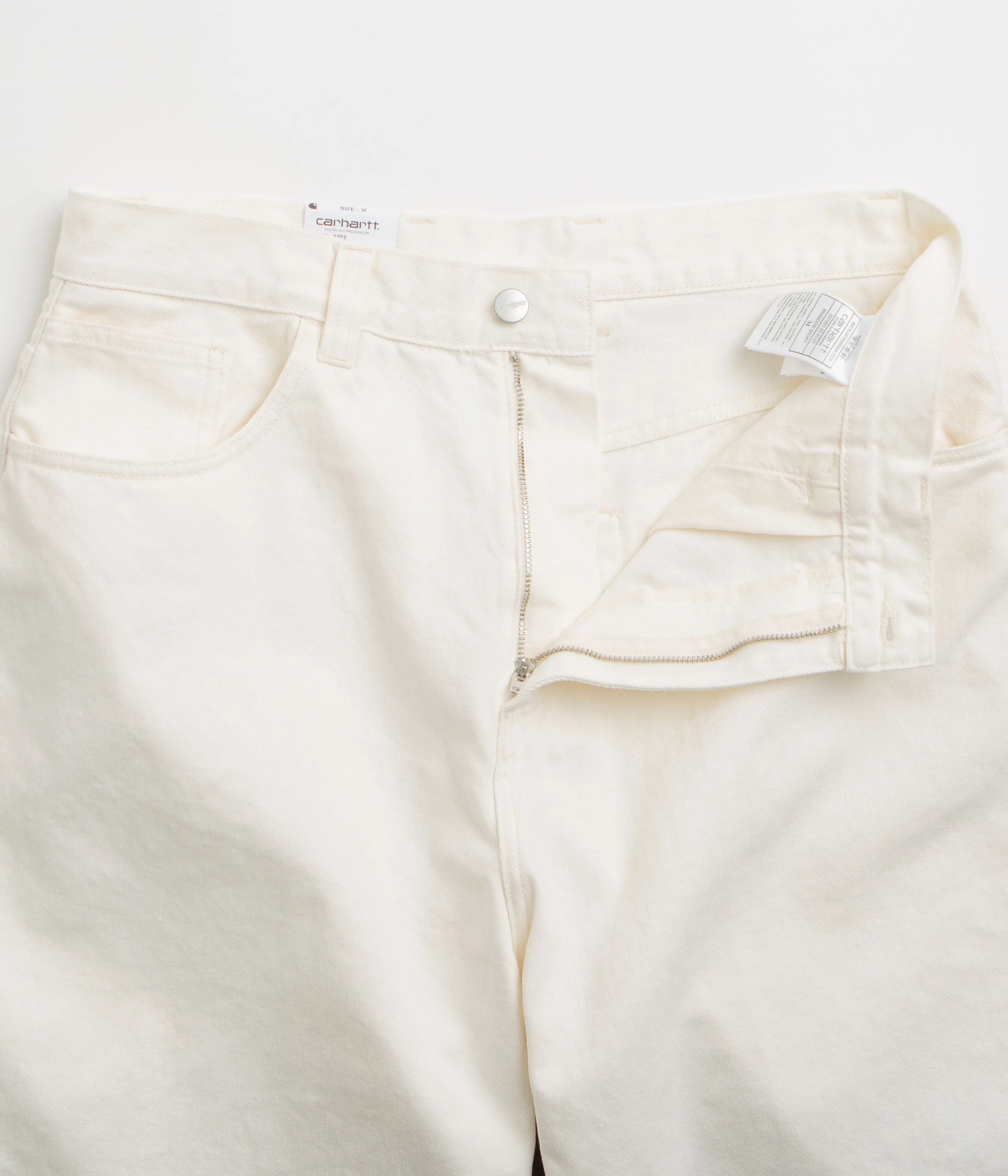 high waisted Carhartt Brandon Shorts - White Rinsed
