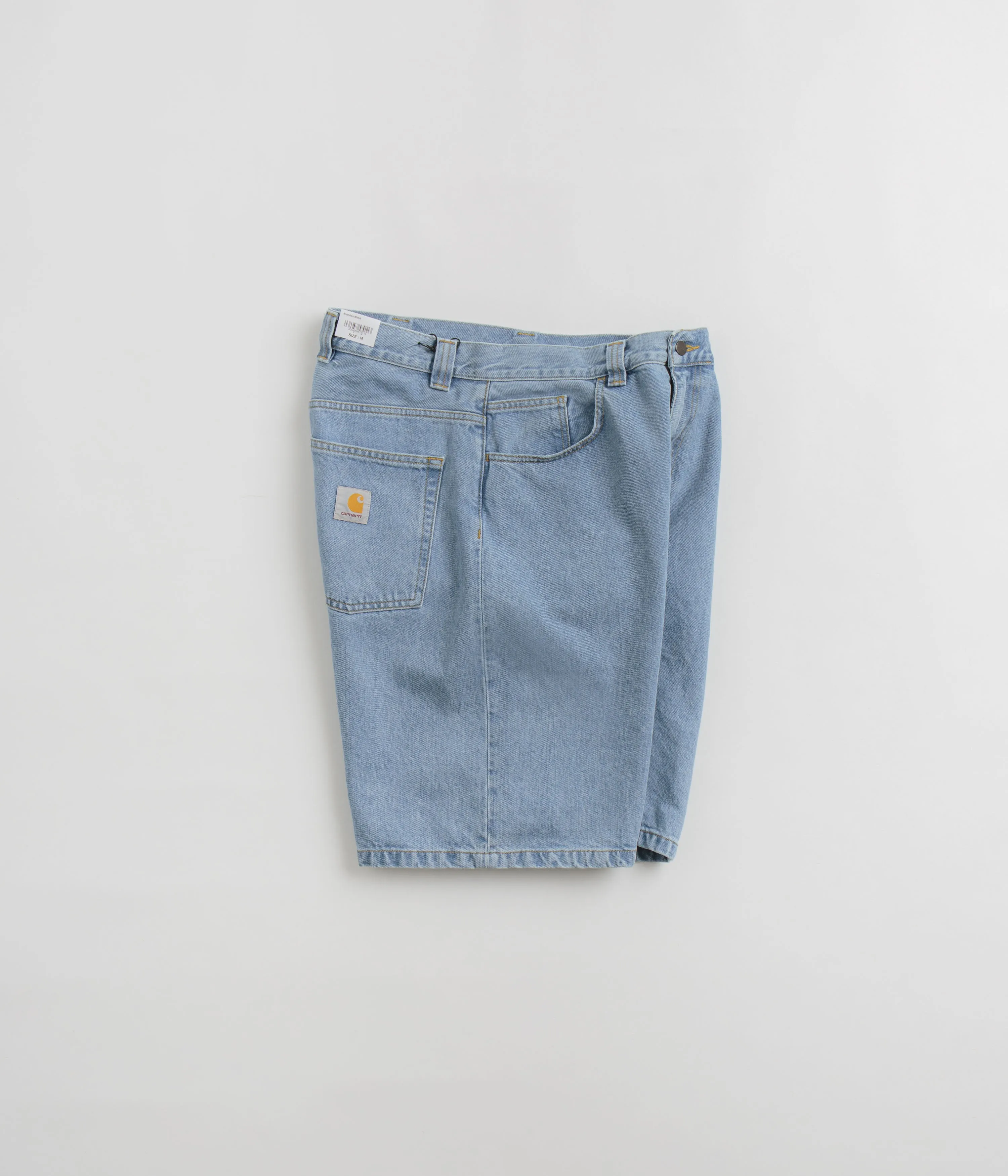 Unisex Double Needle Stitching Carhartt Brandon Shorts - Stone Bleached Blue
