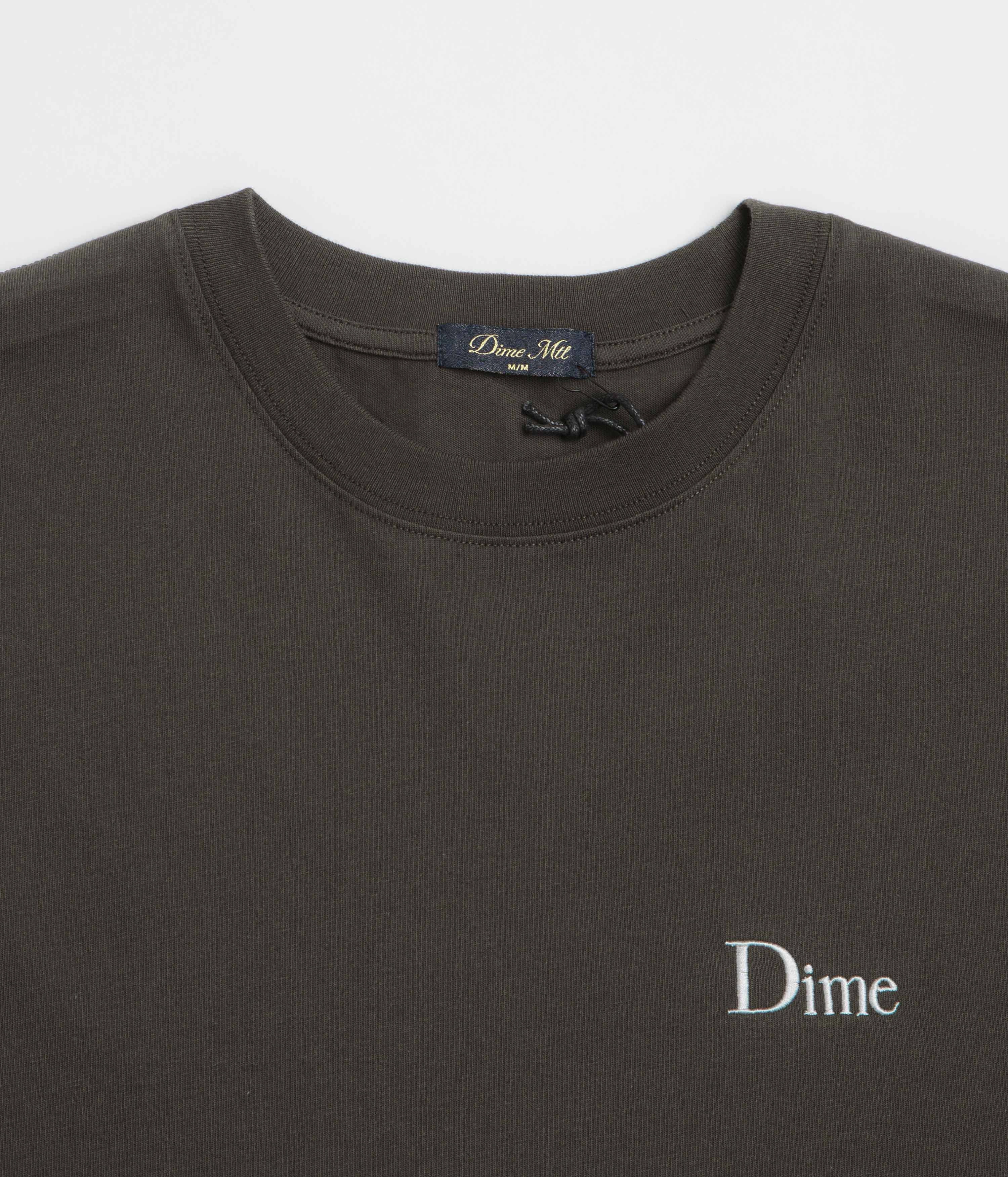 Dime Classic Small Logo T-Shirt - Vintage Black Cozy Layering Comfy All-Day