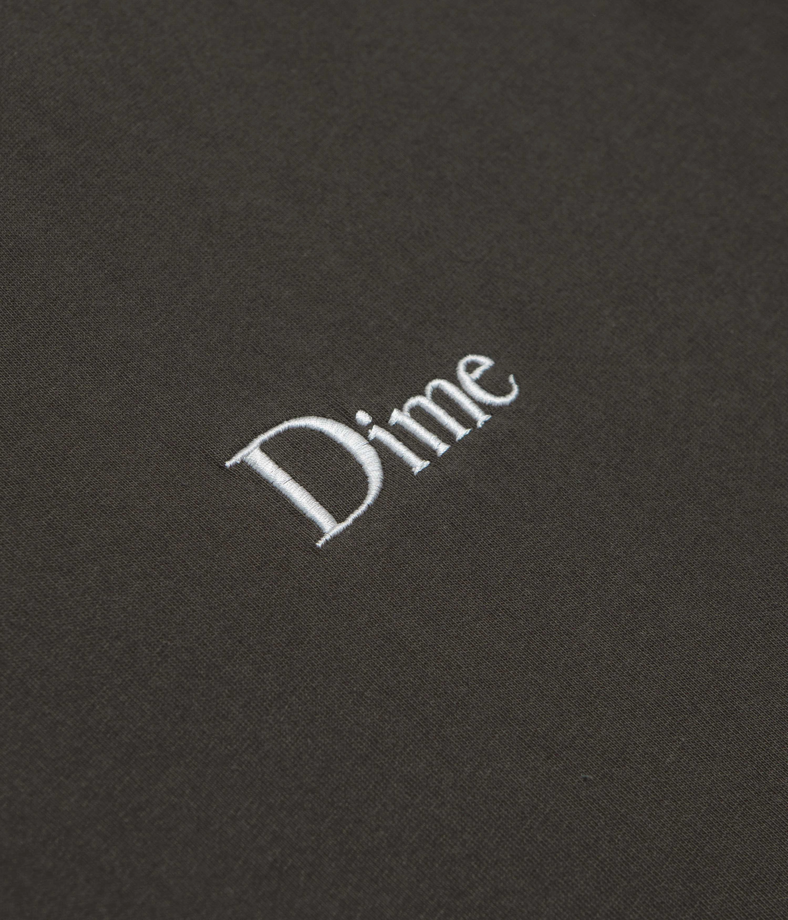 Dime Classic Small Logo T-Shirt - Vintage Black Circular Knit Design