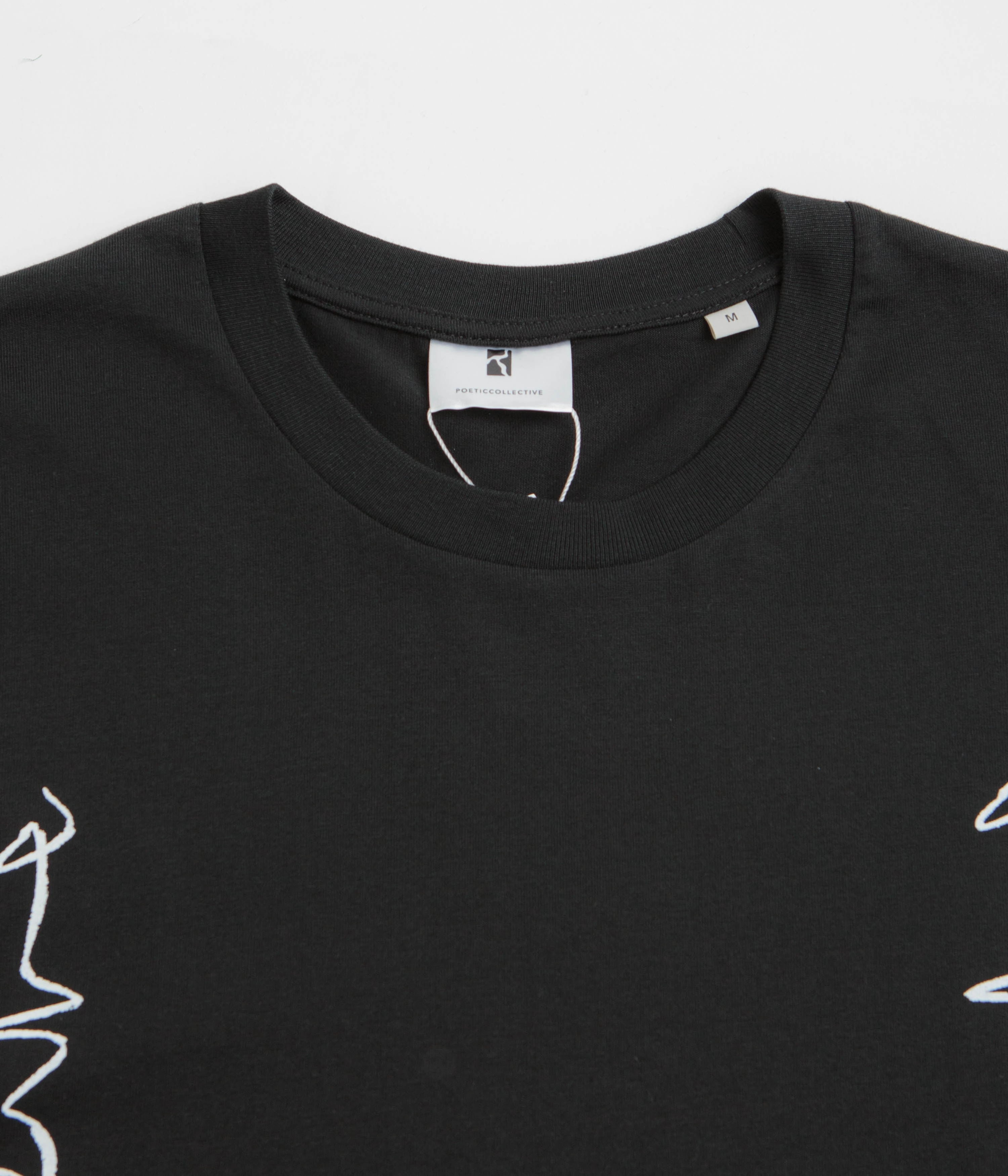 Day-to-Night Look Classic Style Trend Poetic Collective Crayon Chain T-Shirt - Black