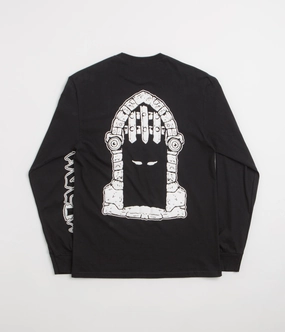 Dungeon Portcullis Logo Long Sleeve T-Shirt - Black Sporty Fashion