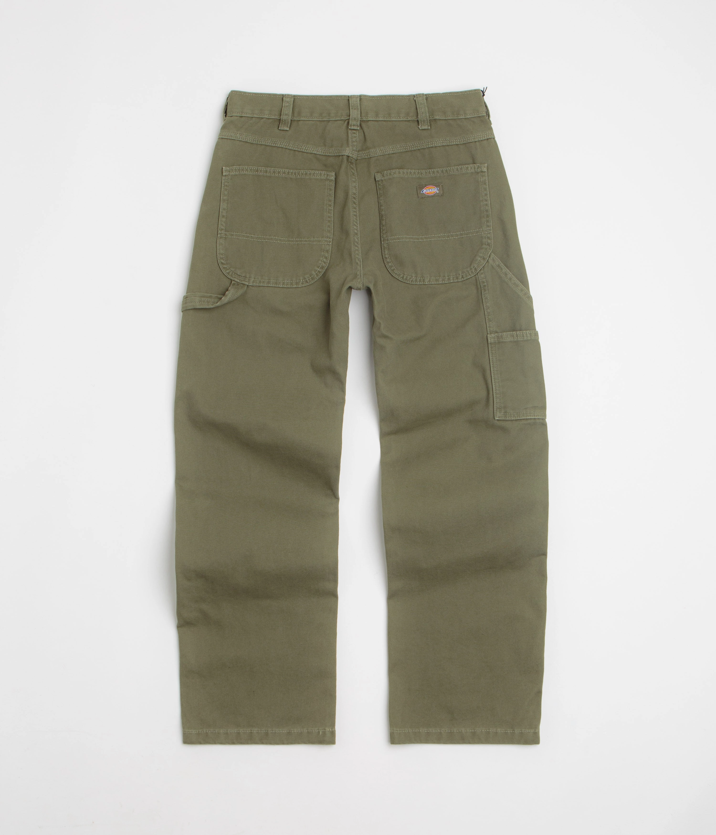 Soft Interior Feminine Cut Dickies Carpenter Canvas Pants - Military Green