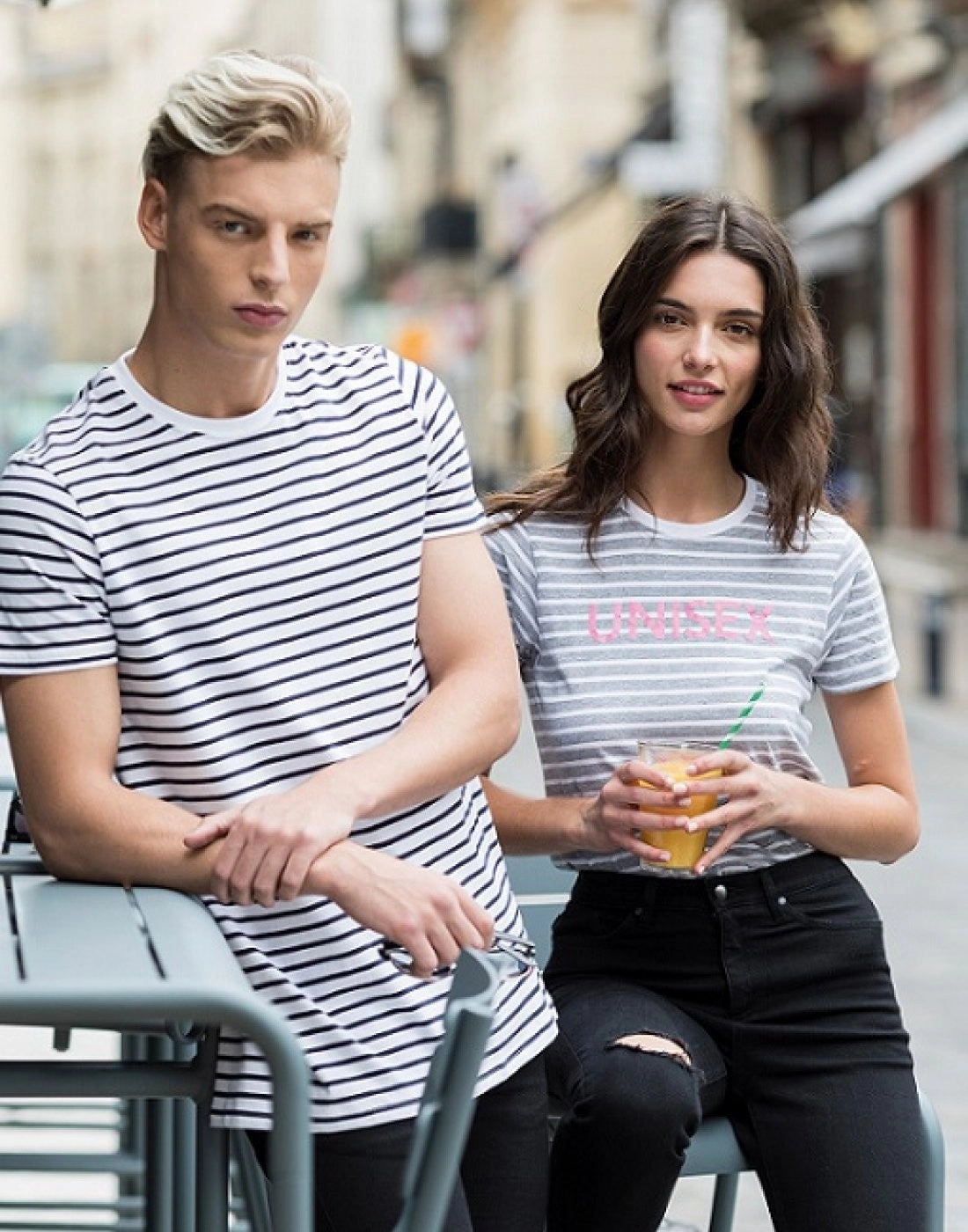 Unisex Striped T-Shirt | HEATHER GREY/WHITE discount offer Neutral Color