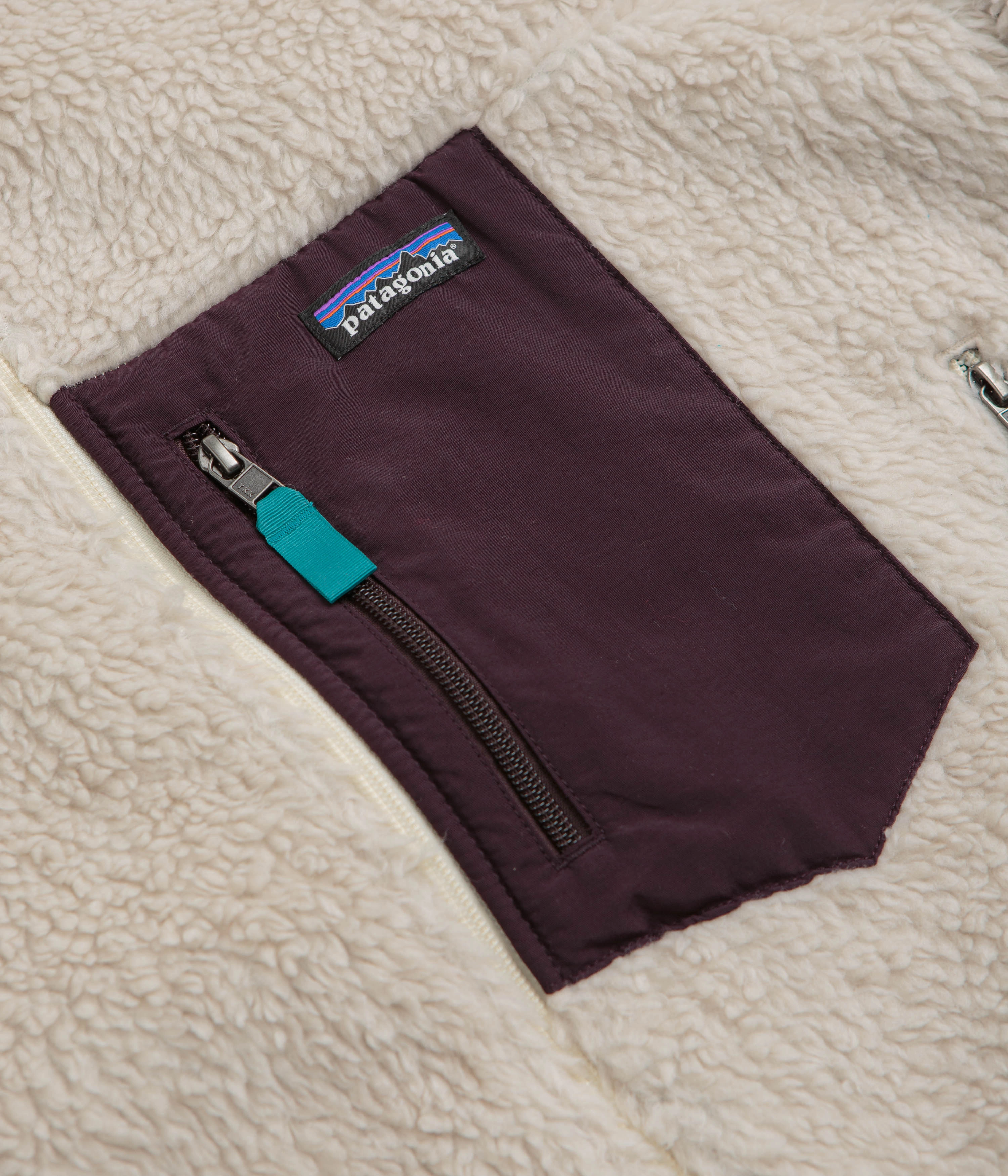 Trail Fit Patagonia Classic Retro-X Jacket - Natural / Obsidian Plum