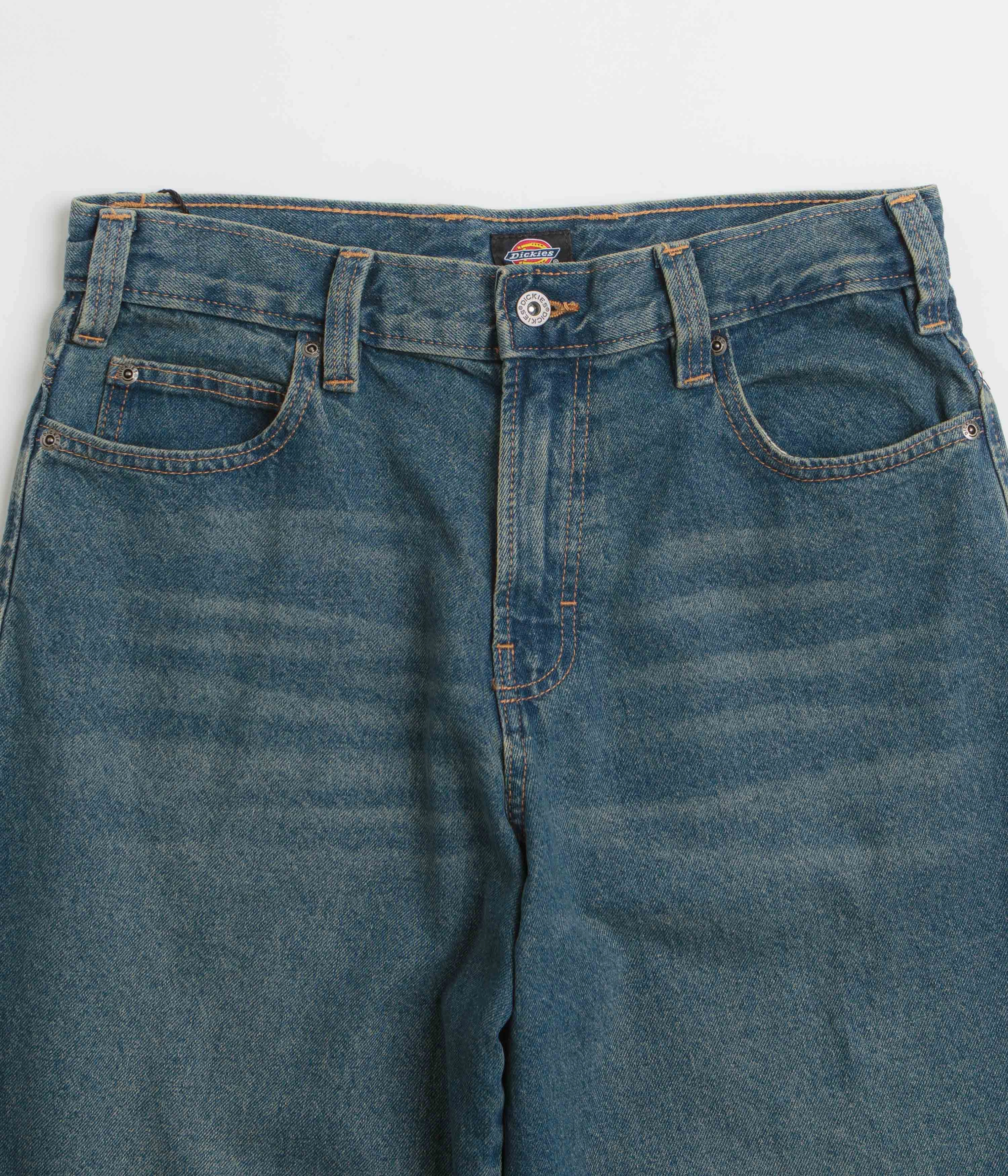 Dickies Hilham Jeans - Khaki Tinted Blue Office Wear Weekend Warrior Trend Setter Unisex Attire