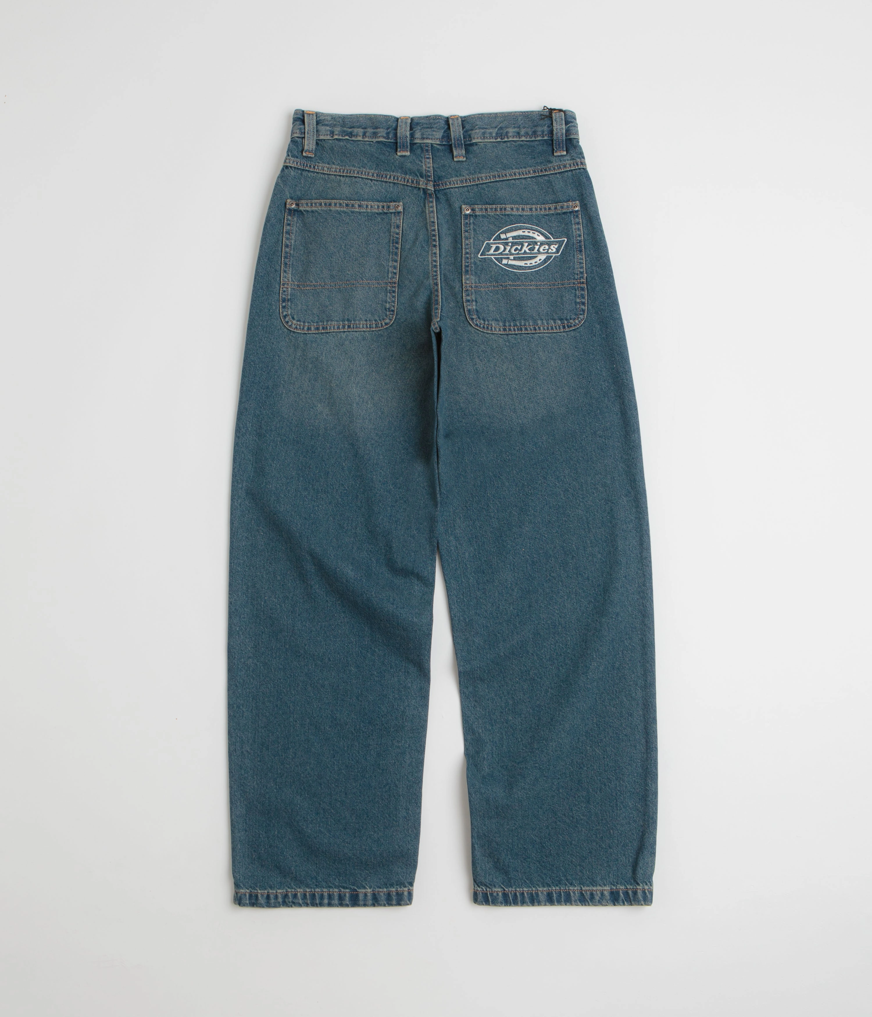 Travel Outfit Casual Stretch Edgy Design Dickies Hilham Jeans - Khaki Tinted Blue