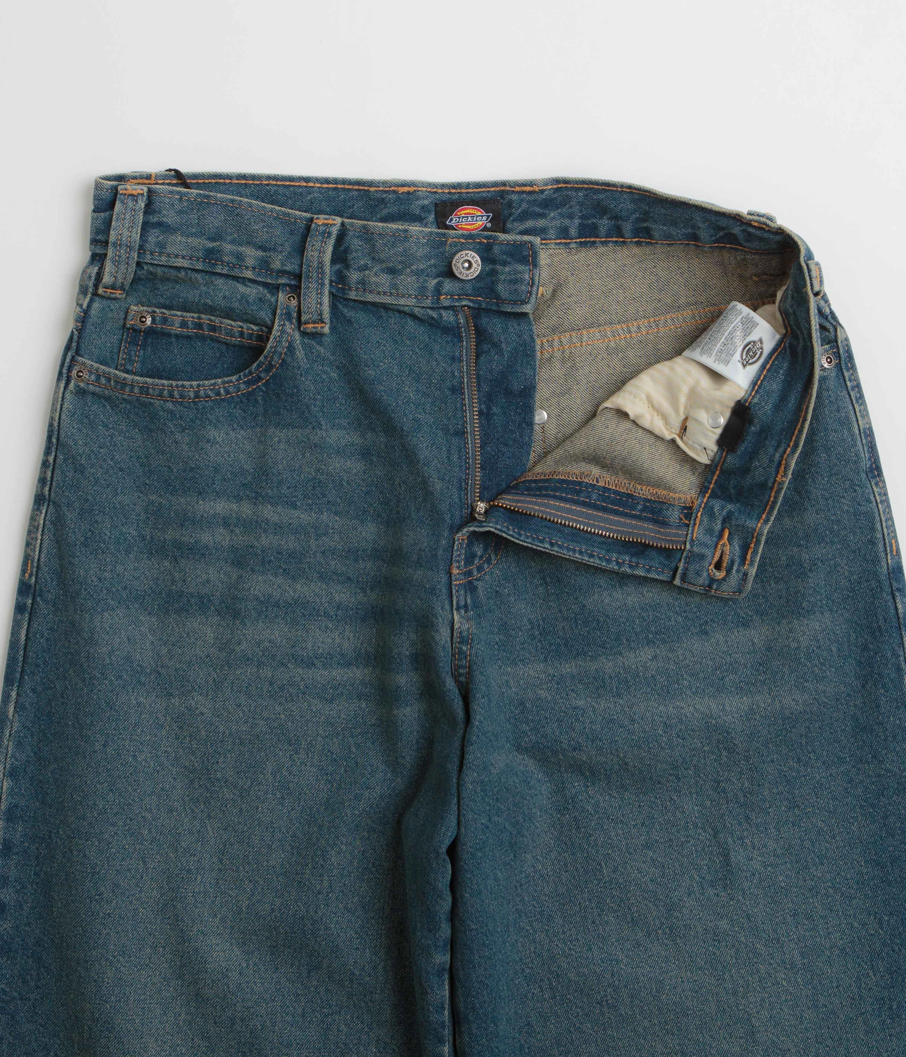 Dickies Hilham Jeans - Khaki Tinted Blue Lightweight Urban Explorer