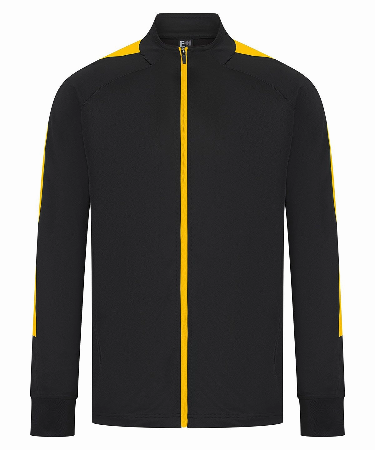 Knitted Tracksuit Top | BLACK/GOLD Snug Fit Mesh Lining