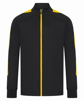 Knitted Tracksuit Top | BLACK/GOLD Snug Fit Mesh Lining