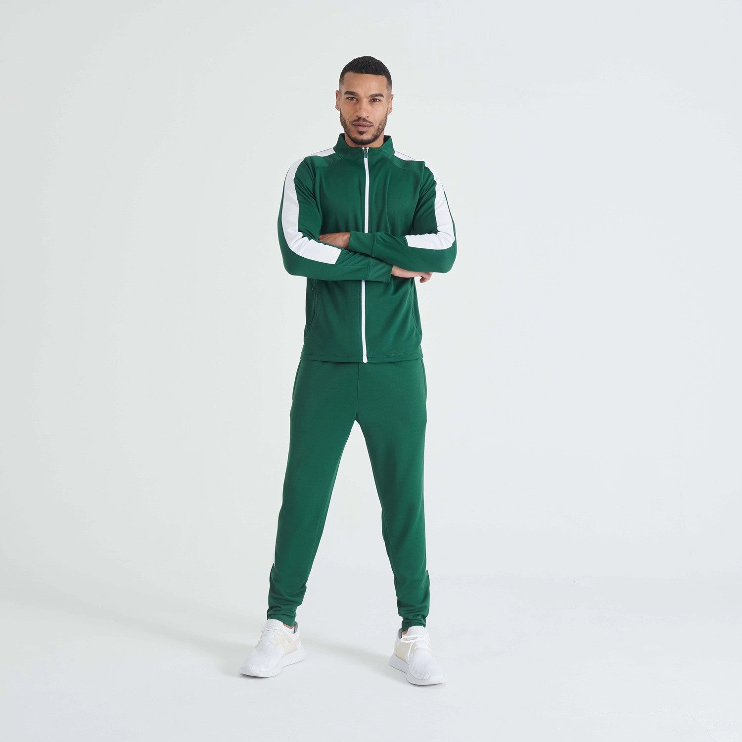 fringe accents Cozy clothing Knitted Tracksuit Top | BLACK/GOLD