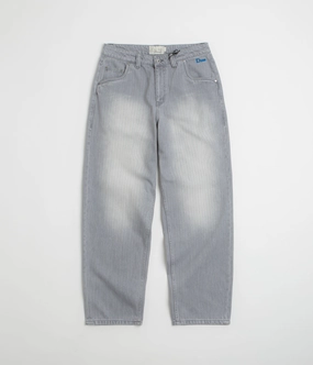 Printed design QuickReleaseBuckle Dime Striped Classic Baggy Denim Pants - Sandblasted Grey