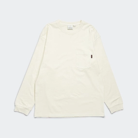 Long Sleeve Pocket Tee Pigment Dyed - Natural Ethically Sourced Cotton Double Stitched Hem