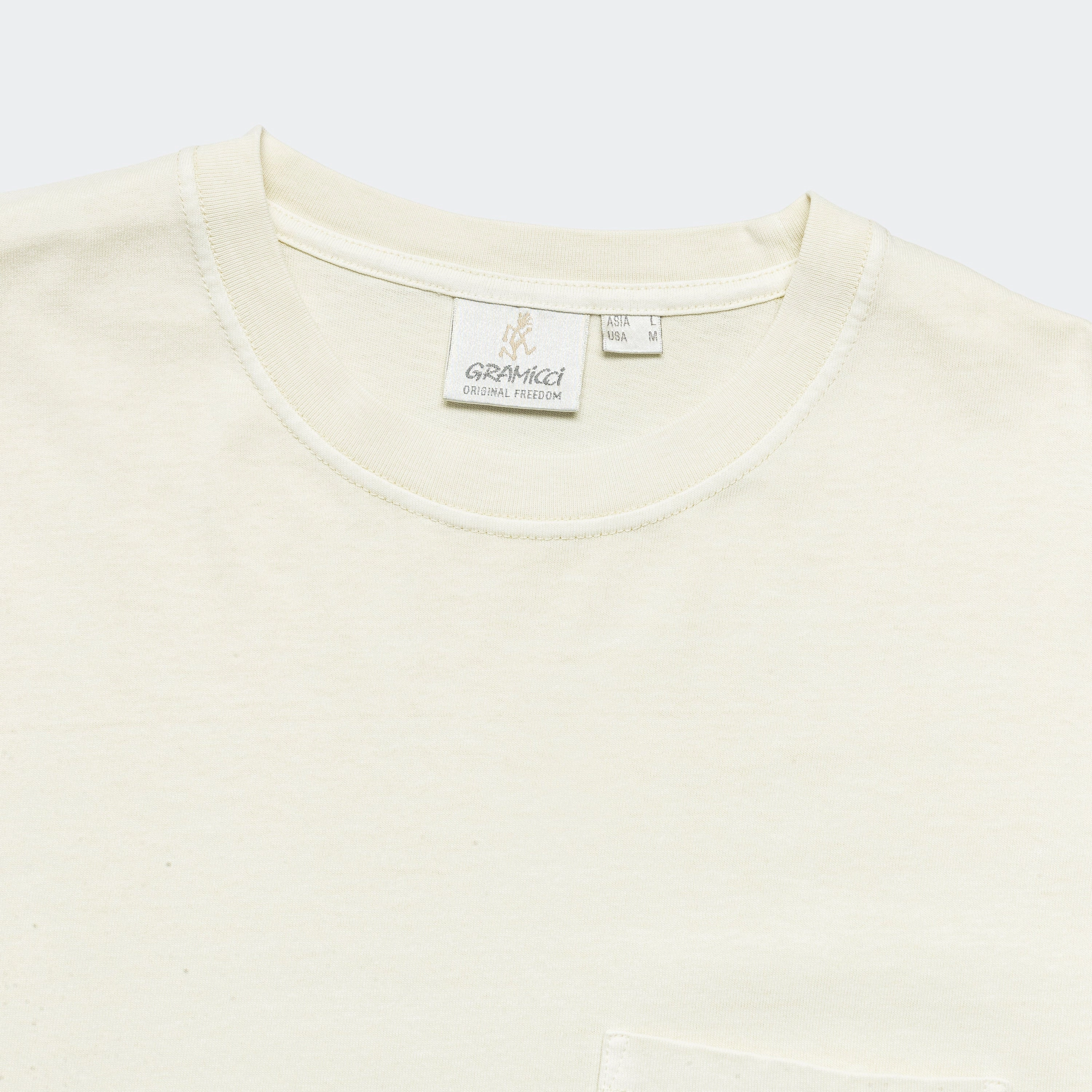 Long Sleeve Pocket Tee Pigment Dyed - Natural Flexible Neckline adults'