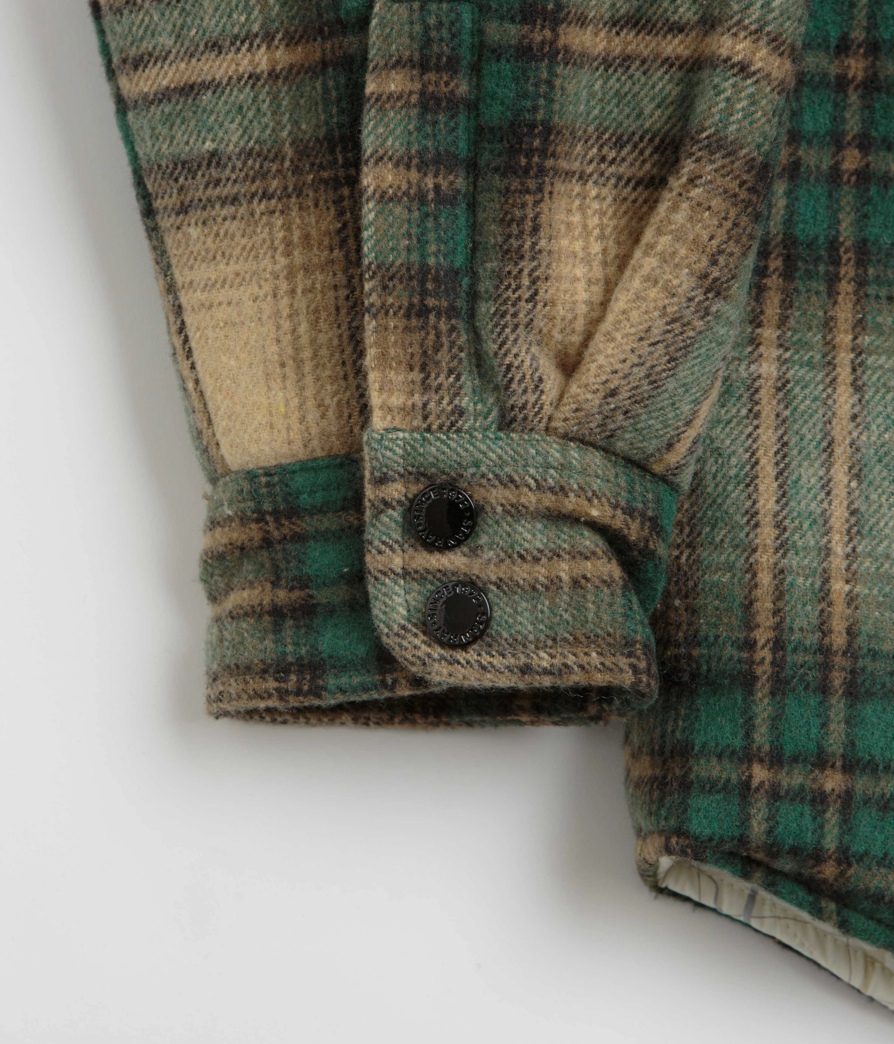 Stan Ray Quilted Plaid Overshirt - Olive Plaid Surf