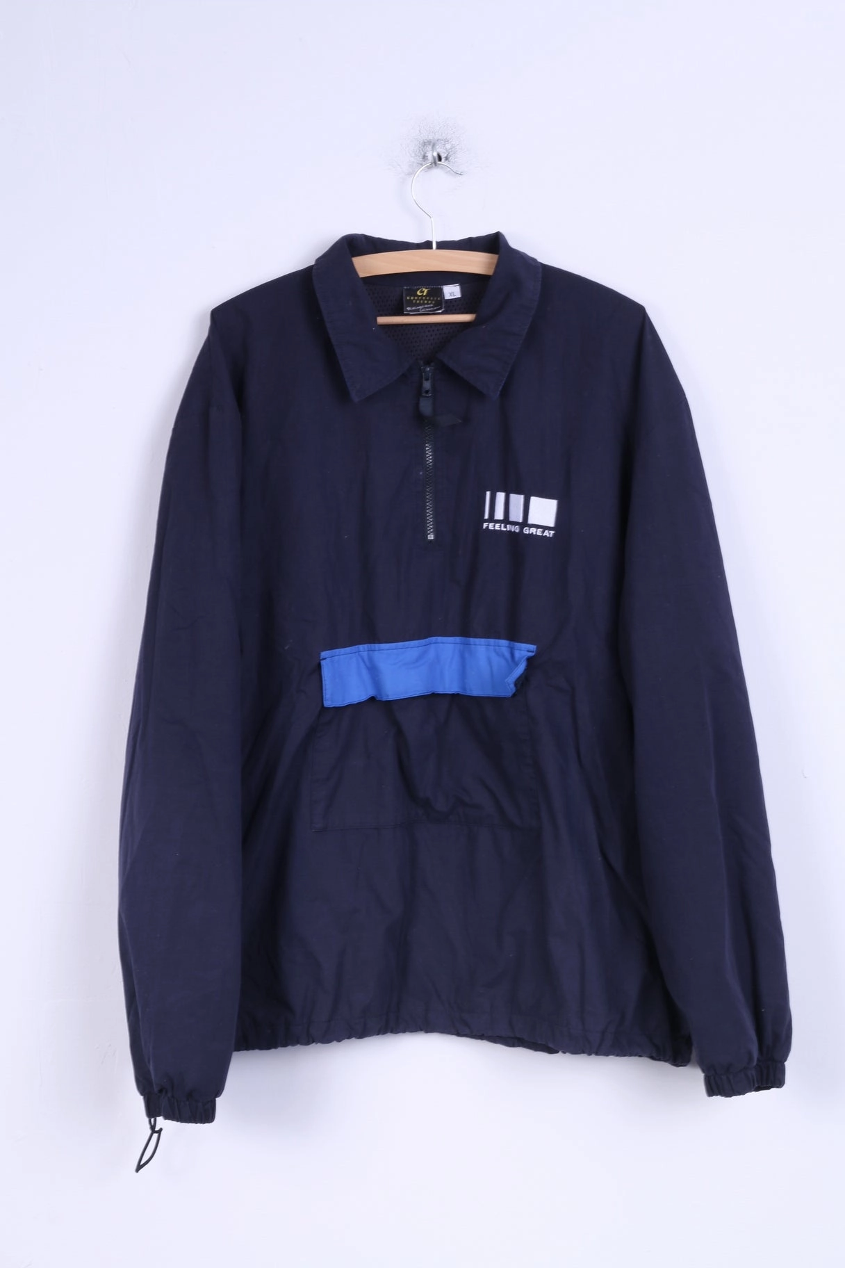 Corporate Trends Mens XL Jacket Navy Overhead Zip Neck Lightweight Top Circumstance