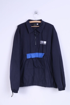 Corporate Trends Mens XL Jacket Navy Overhead Zip Neck Lightweight Top Circumstance