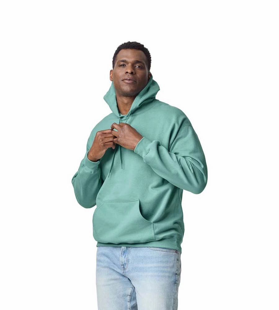 Softstyle Midweight Fleece Adult Hoodie | STONE BLUE Reinforced Hem