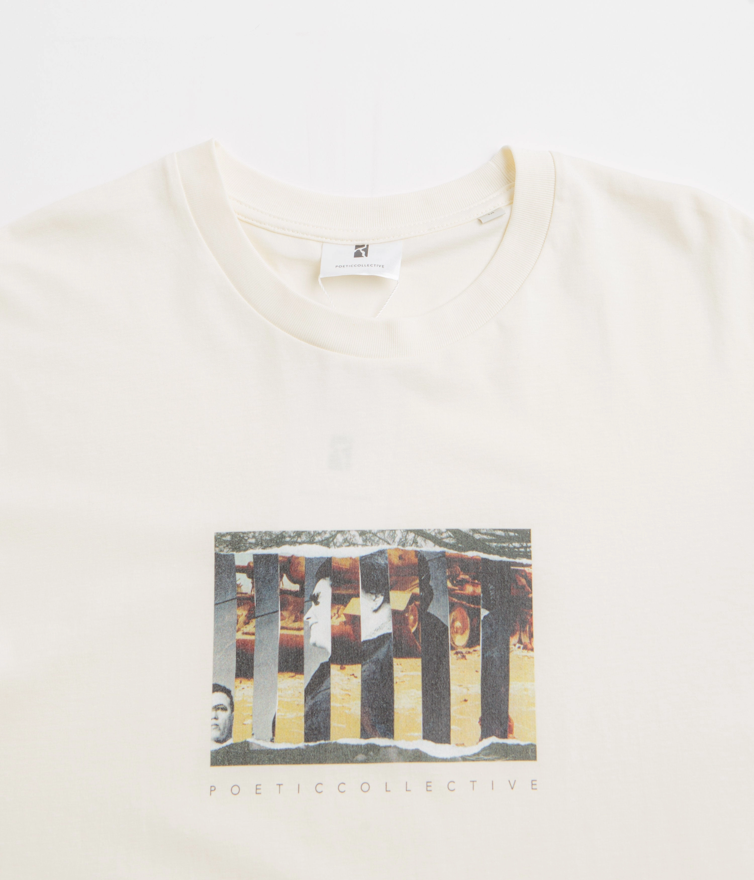 Poetic Collective Torn Collage T-Shirt - Ivory Elegant