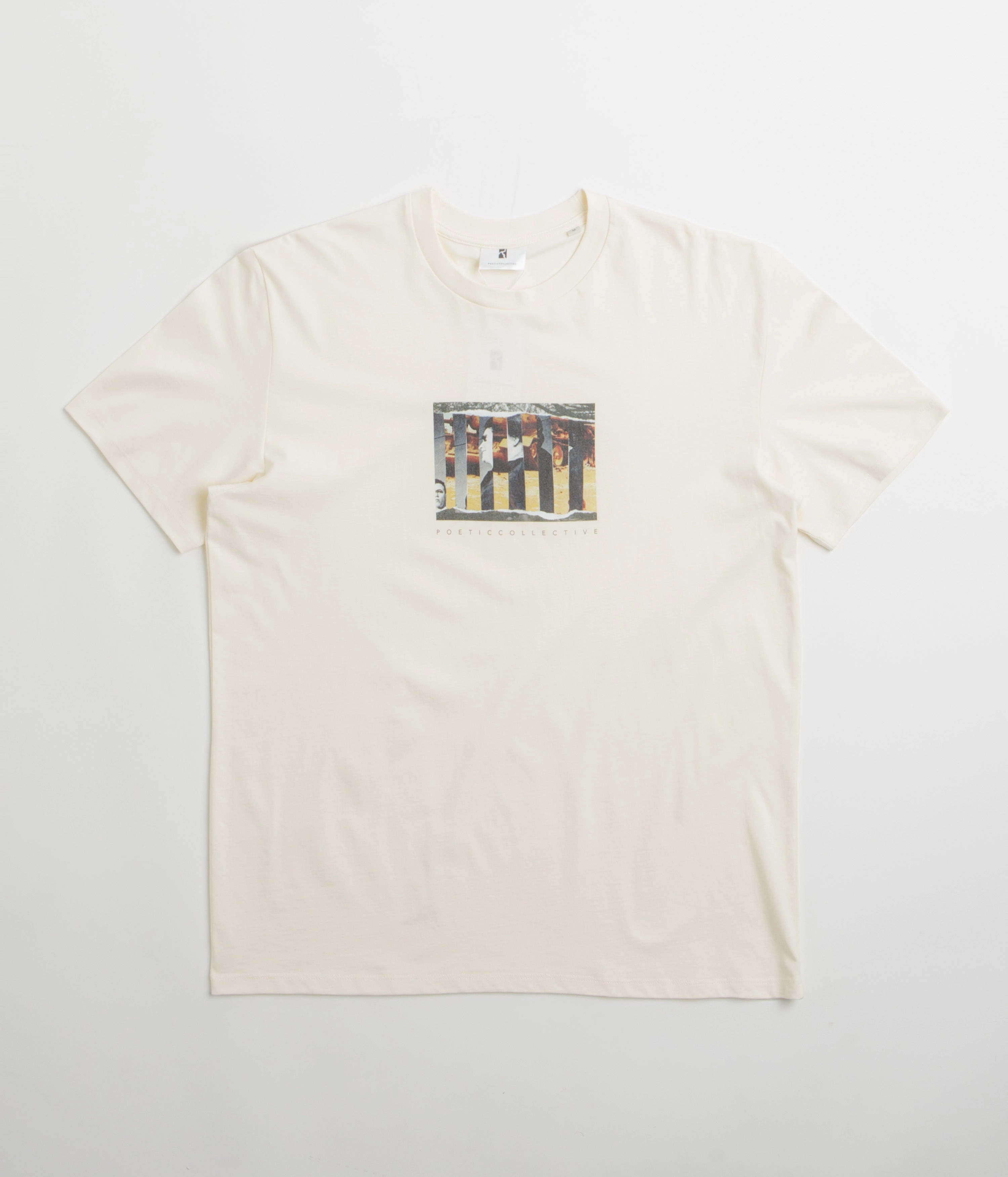 Poetic Collective Torn Collage T-Shirt - Ivory School spirit Layered Wear