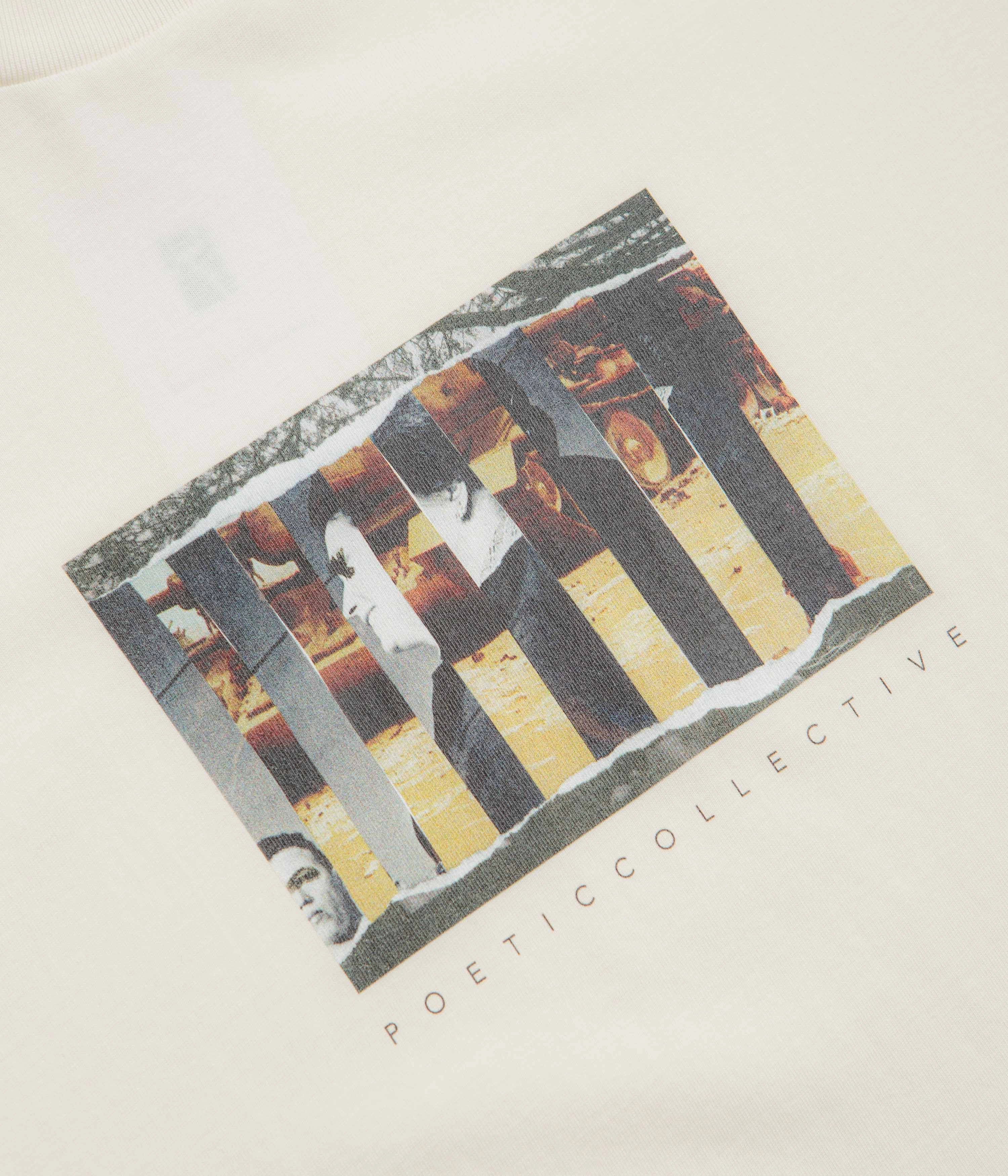 Poetic Collective Torn Collage T-Shirt - Ivory Essential Fashion