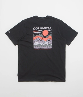 Columbia Explorers Canyon Back T-Shirt - Black / Peaks and Waves Beach relaxation ReinforcedHems