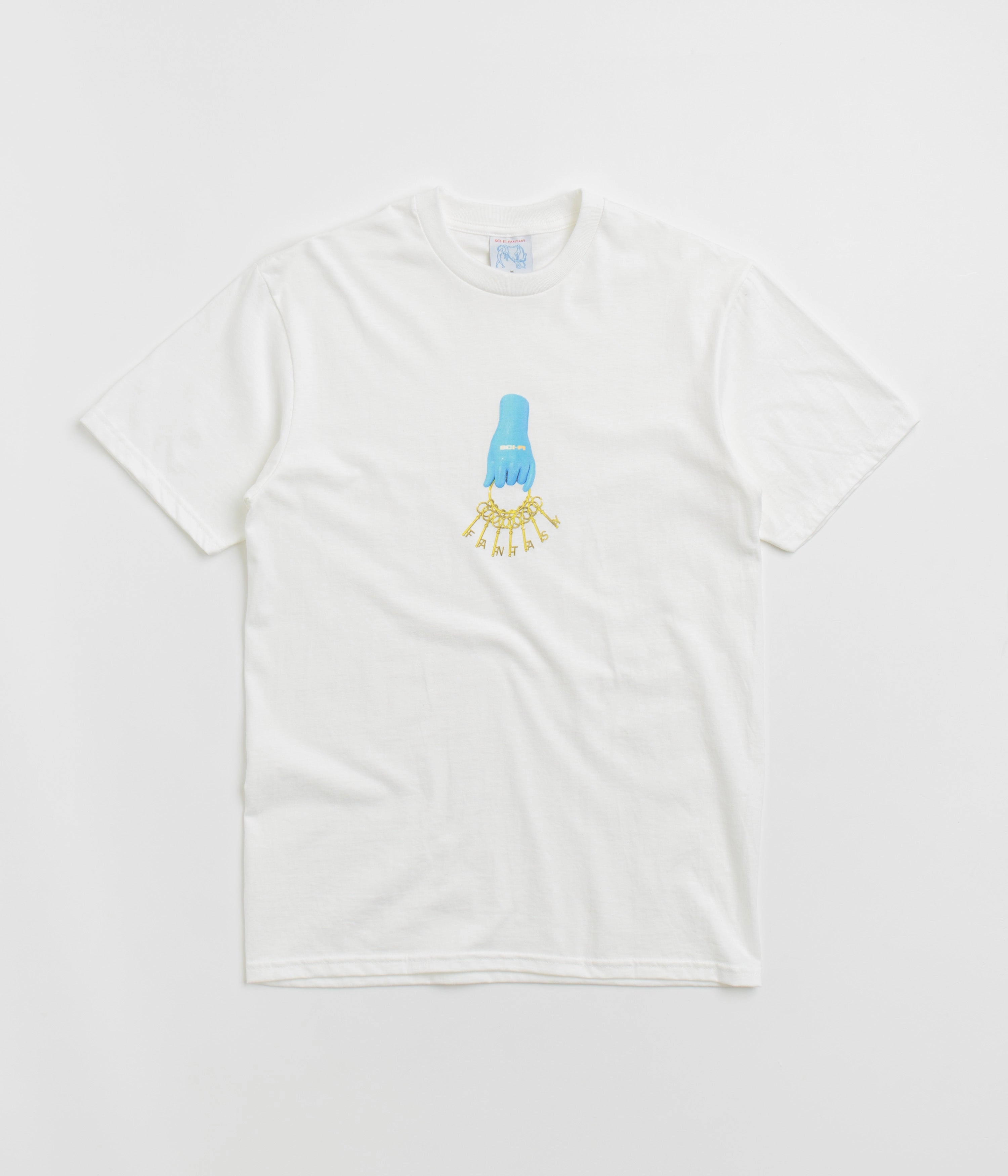 OversizedSilhouette Sci-Fi Fantasy Keys T-Shirt - White