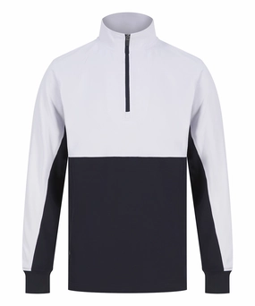 skiing suitable slim cut Quarter Zip Tracksuit Top | NAVY/WHITE