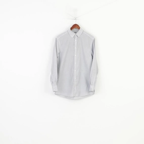 Charles Tyrwhitt Men 15 1/2 39 M Casual Shirt Checkered White Long SLeeve Street London Vintage Cotton Top Premium Quality Warm Insulation