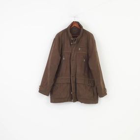 Effort Chill Weather Landhaus Men 56 XL Jacket Brown Full Zipper C&A Collar Vintage Padded  Top