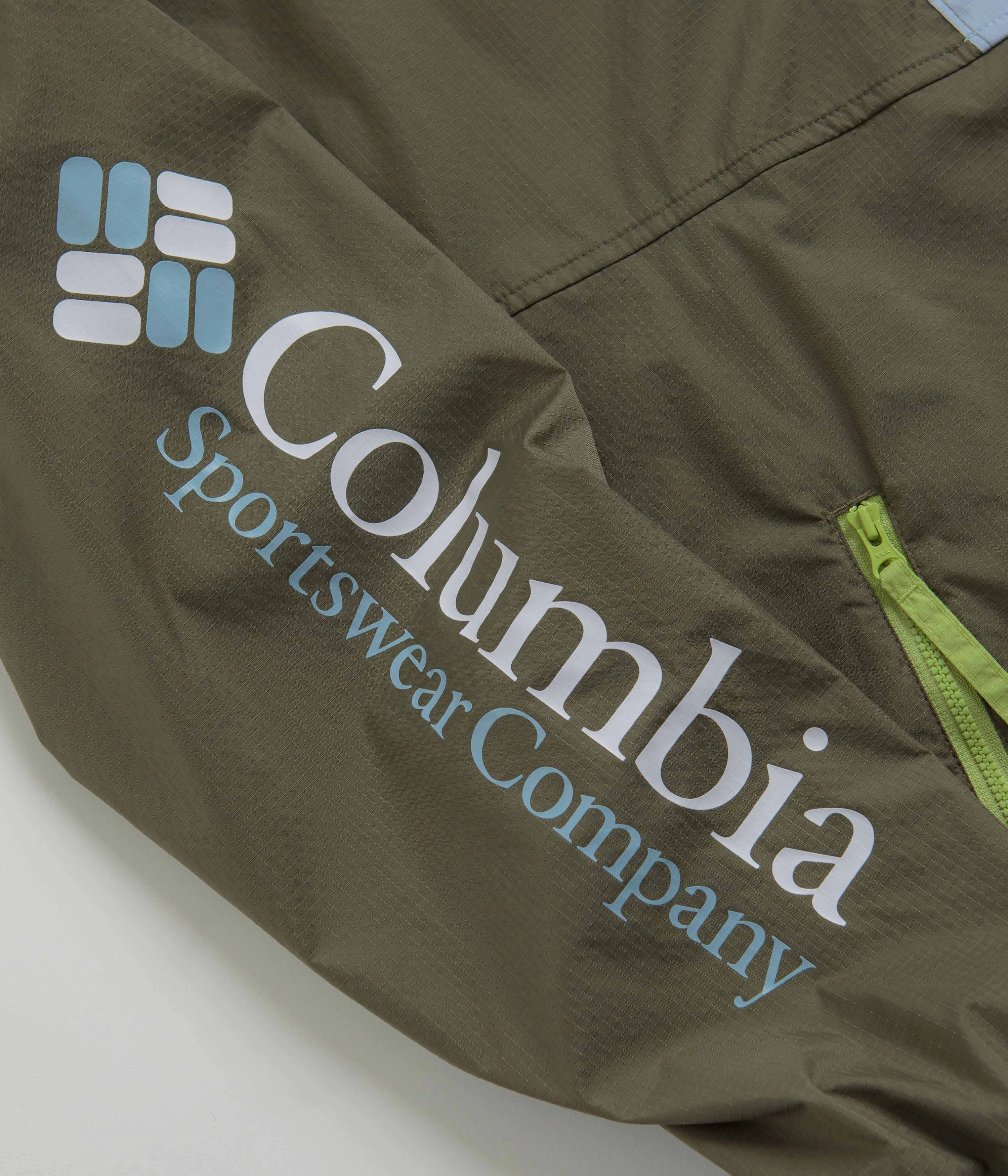 Zip Off Detailing Respect Columbia Riptide Anorak - Stone Green / Napa Green / Whisper