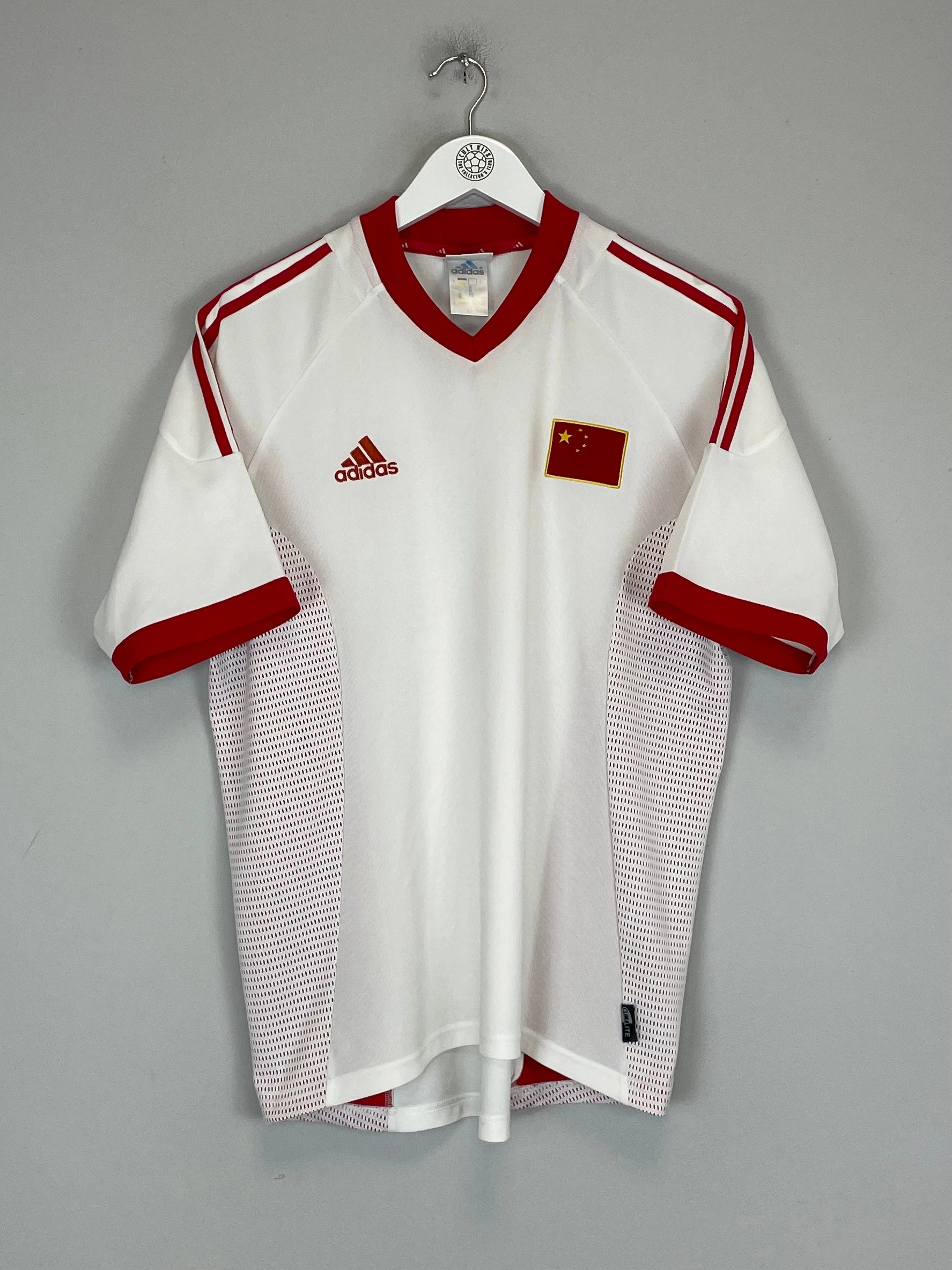 2002/04 CHINA AWAY SHIRT (L) ADIDAS Strong Lines Quick Release Zipper Tech