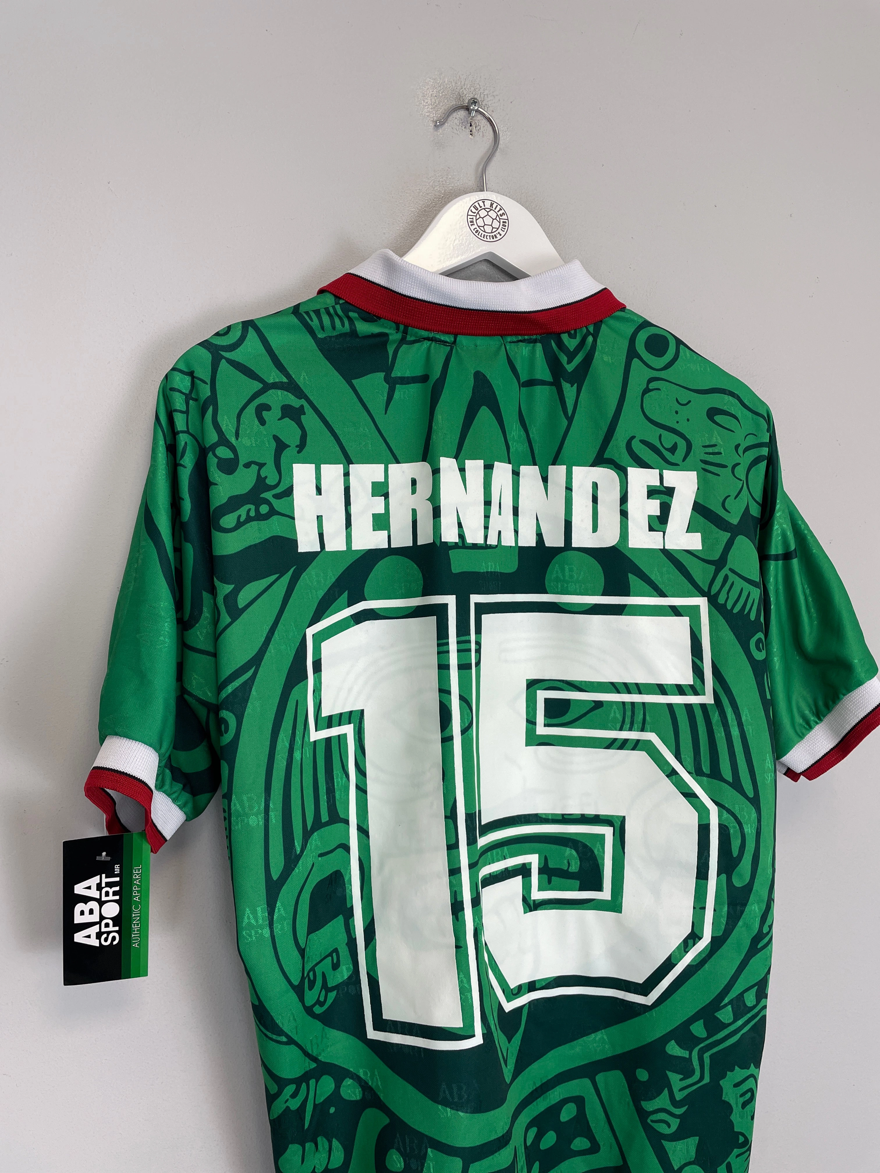 Temperature Regulating Fabric Sustainable Dye Process 1998 Mexico Hernandez #15 *Reissue* Home (Multiple Sizes) ABA Sport