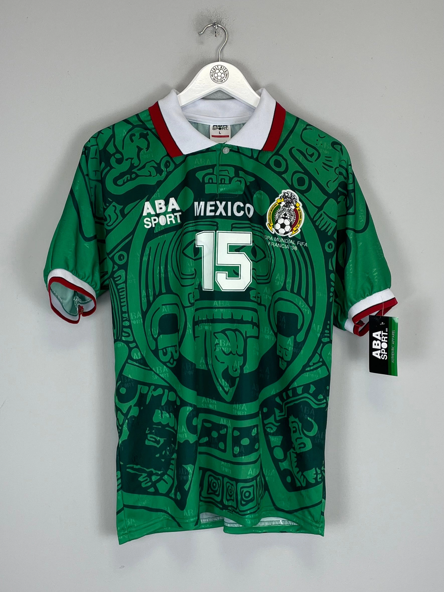 1998 Mexico Hernandez #15 *Reissue* Home (Multiple Sizes) ABA Sport Sporty Appeal Ultra Soft Lining