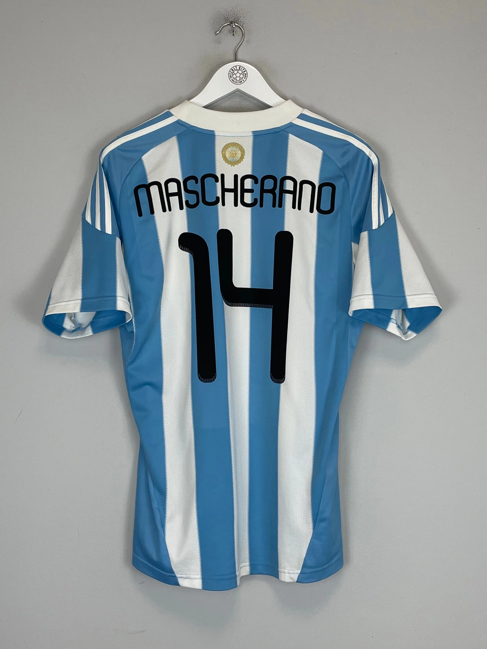 Moisture Transfer 2010/11 ARGENTINA MASCHERANO #14 HOME SHIRT (M) ADIDAS