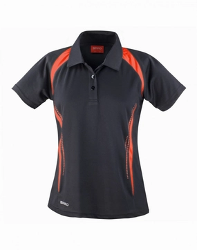 Relaxed Style Spiro Ladies Team Spirit Polo | BLACK/RED