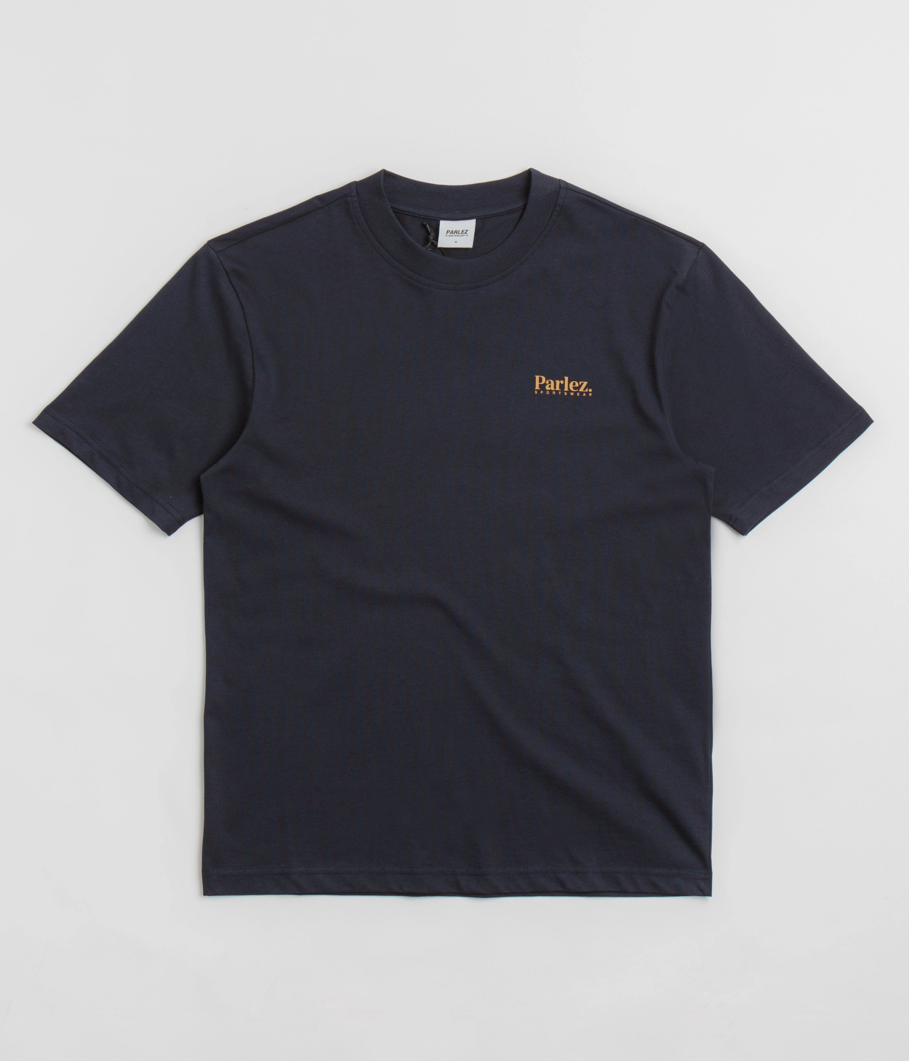 Cozy and Soft Flexible Ribbed Neckline Parlez Jurupa T-Shirt - Navy