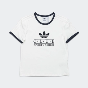 Comfy Wear Womens T-Shirt x Sporty & Rich - Cream White/Night Navy