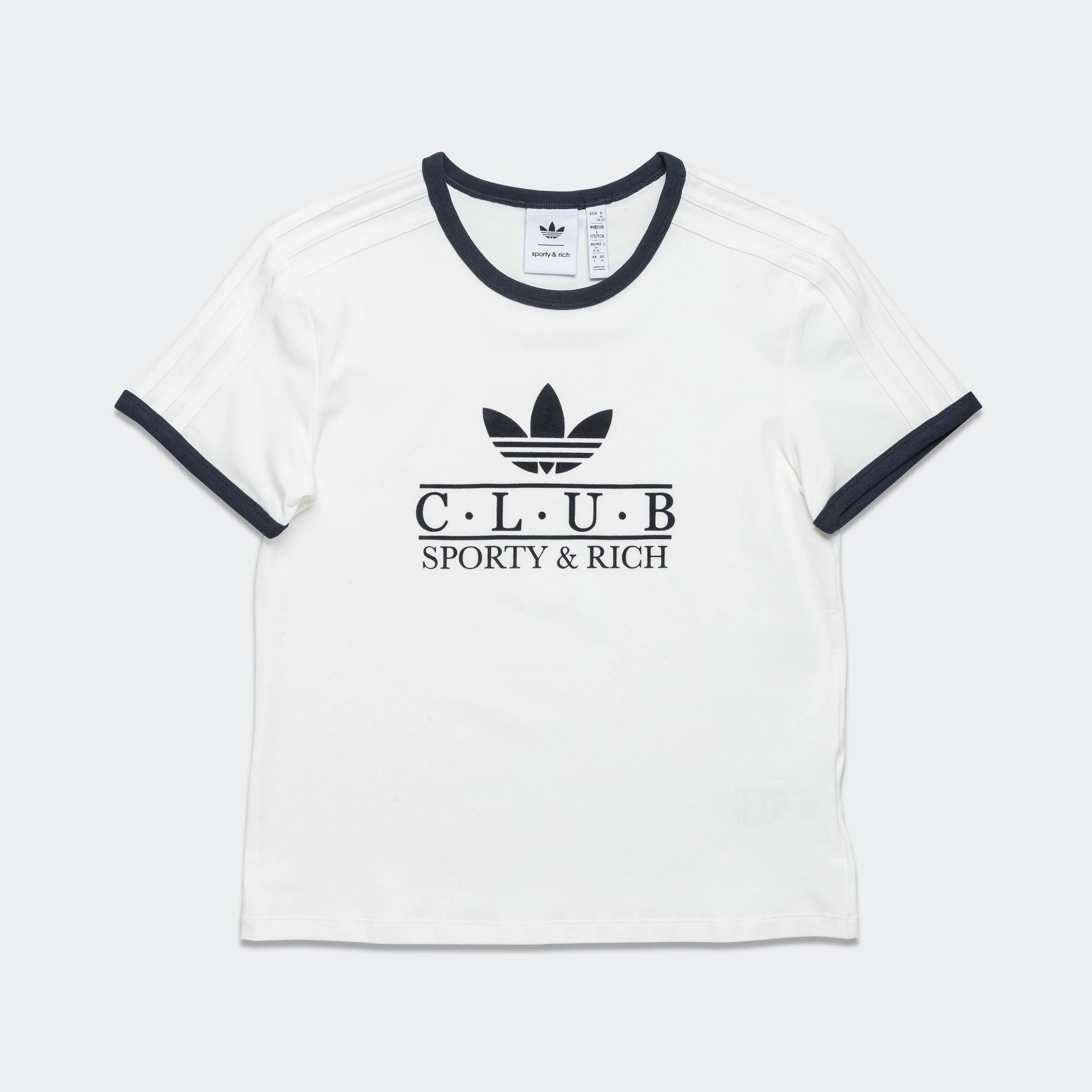 Comfy Wear Womens T-Shirt x Sporty & Rich - Cream White/Night Navy